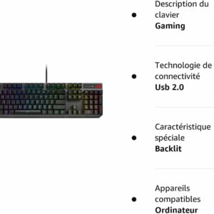 Alternative view of ASUS CLAVIER ROG Strix Scope II RX