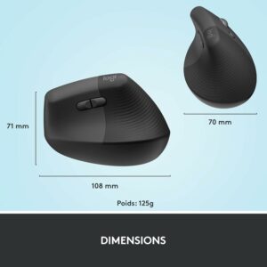 Alternative view of Logitech Souris LIFT RIGHT VERTICAL ERGO Bluetooth - Graphite