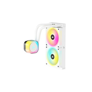 Alternative view of CORSAIR iCUE LINK H100i RGB Liquid CPU Cooler with QX120 RGB fans - White