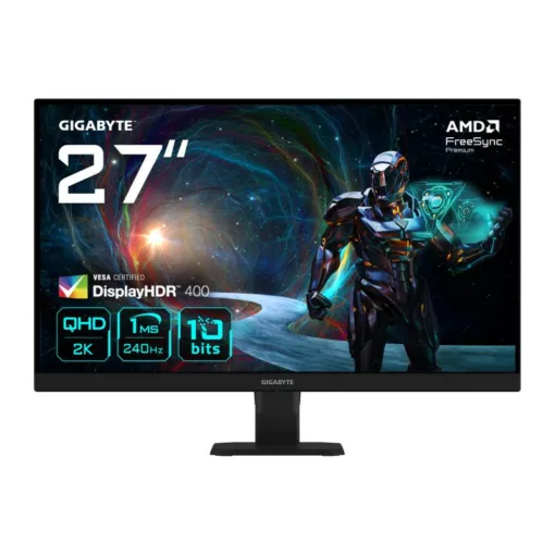 GIGABYTE GS27QXA 27" Écran de jeu QHD - 2560 x 1440, 240Hz, 1 ms, 350 cd/m², AMD FreeSync Premium, DisplayHDR 400, HDMI 2.0, Displayport 1.4