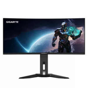 Alternative view of GIGABYTE Moniteur de jeu courbé OLED WQHD MO34WQC2 de 34" - 3440 x 1440, 240Hz, 0.03ms, KVM, 250 cd/m², FreeSync Premium Pro, DisplayHDR True Black 400, HDMI 2.1, Displayport 1.4