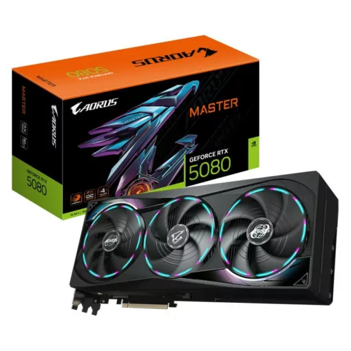 GIGABYTE GeForce RTX 5080 GAMING OC 16G Carte Graphique - 16GB GDDR7, 256 bits, PCI-E 5.0, 2805MHz Core Clock, 3 x DisplayPort, 1 x HDMI, GV-N5080AORUS M-16GD