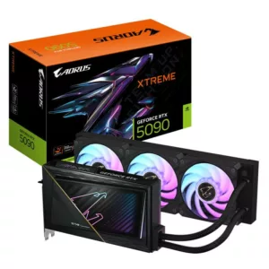 GIGABYTE AORUS GeForce RTX 5090 XTREME WATERFORCE 32G Carte Graphique - 32 Go GDDR7, 512 bits, PCI-E 5.0, 2655 MHz Fréquence du C?ur, 3 x DP 2.1a, 1 x HDMI 2.1b, NVIDIA DLSS 4, GV-N5090AORUSX W-32GD