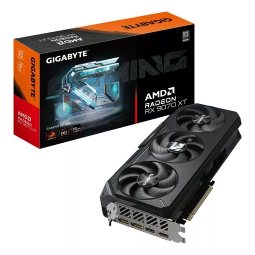 GIGABYTE Radeon RX 9070 XT GAMING OC 16G Carte Graphique - 16 Go GDDR6, 256 bits, PCI-E 5.0, 3060 MHz Fréquence du C?ur, 2 x DisplayPort, 2 x HDMI, GV-R9070XTGAMING OC-16GD