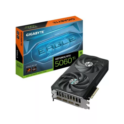 GIGABYTE GeForce RTX 5060 Ti EAGLE OC 16G Carte Graphique ? 16 Go GDDR7, 128 bits, PCI-E 5.0, 2617 MHz Fréquence du processeur, 3 x DisplayPort, 1 x HDMI, GV-N506TEAGLE OC-16GD