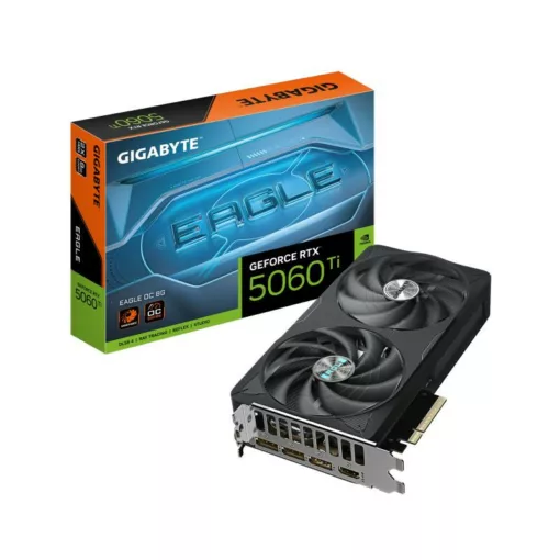 GIGABYTE GeForce RTX 5060 Ti EAGLE OC 8G Carte Graphique ? 8 Go GDDR7, 128 bits, PCI-E 5.0, 2617 MHz Fréquence du processeur, 3 x DisplayPort, 1 x HDMI, GV-N506TEAGLE OC-8GD