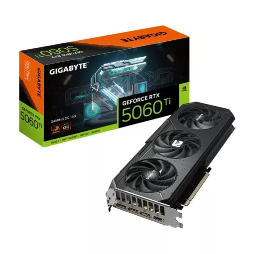 GIGABYTE GeForce RTX 5060 Ti GAMING OC 16G Carte Graphique ? 16 Go GDDR7, 128 bits, PCI-E 5.0, 2647 MHz Fréquence du processeur, 3 x DisplayPort, 1 x HDMI, GV-N506TGAMING OC-16GD