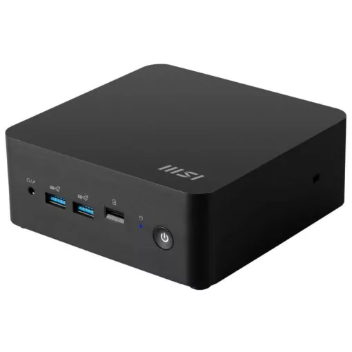 MSI Cubi NUC 1MG-003EU Intel Core 3 100U 8 Go DDR5-SDRAM 512 Go SSD Windows 11 Pro Mini PC Noir