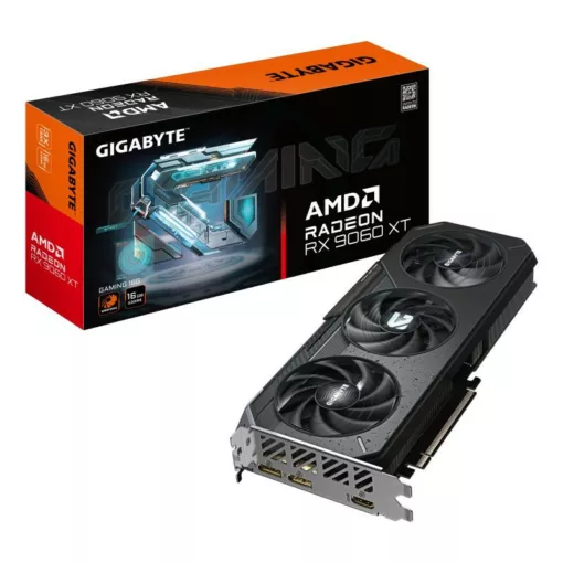 GIGABYTE Radeon RX 9060 XT GAMING 16G Carte Graphique - 16GB GDDR6, 128bit, PCI-E 5.0, 3230 MHz Fréquence du c?ur, 2 x DisplayPort, 1 x HDMI, GV-R9060XTGAMING-16GD