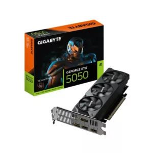 GIGABYTE GeForce RTX 5050 OC Low Profile 8G Carte Graphique - 8GB GDDR6, 128bit, PCI-E 5.0, 2587MHz Fréquence du c?ur, 2 x DP, 2 x HDMI, NVIDIA DLSS 4, GV-N5050OC-8GL