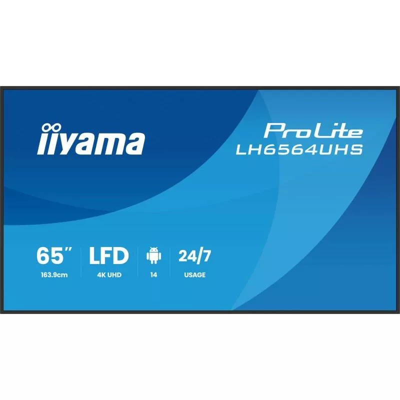iiyama LH6564UHS-B1AG Écran d'affichage dynamique Écran plat de signalisation numérique 165,1 cm (65") Wifi 500 cd/m² 4K Ultra HD Noir Intégré dans le processeur Android 24/7 – Image 2