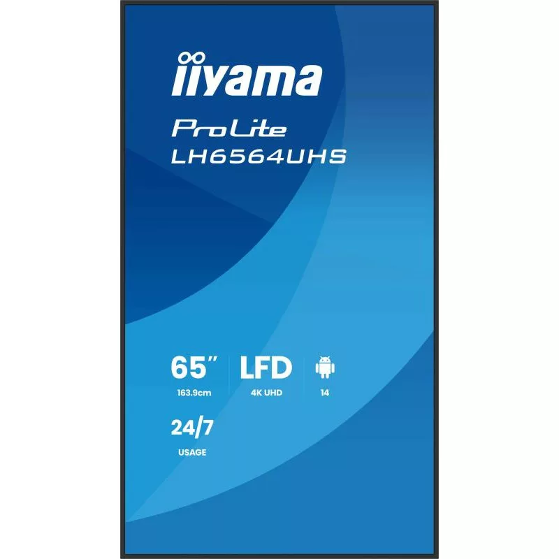 iiyama LH6564UHS-B1AG Écran d'affichage dynamique Écran plat de signalisation numérique 165,1 cm (65") Wifi 500 cd/m² 4K Ultra HD Noir Intégré dans le processeur Android 24/7 – Image 3