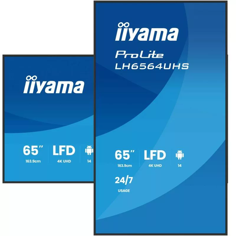 iiyama LH6564UHS-B1AG Écran d'affichage dynamique Écran plat de signalisation numérique 165,1 cm (65") Wifi 500 cd/m² 4K Ultra HD Noir Intégré dans le processeur Android 24/7 – Image 5