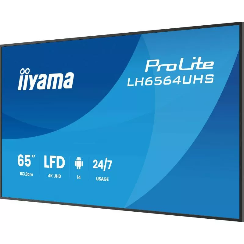 iiyama LH6564UHS-B1AG Écran d'affichage dynamique Écran plat de signalisation numérique 165,1 cm (65") Wifi 500 cd/m² 4K Ultra HD Noir Intégré dans le processeur Android 24/7 – Image 6