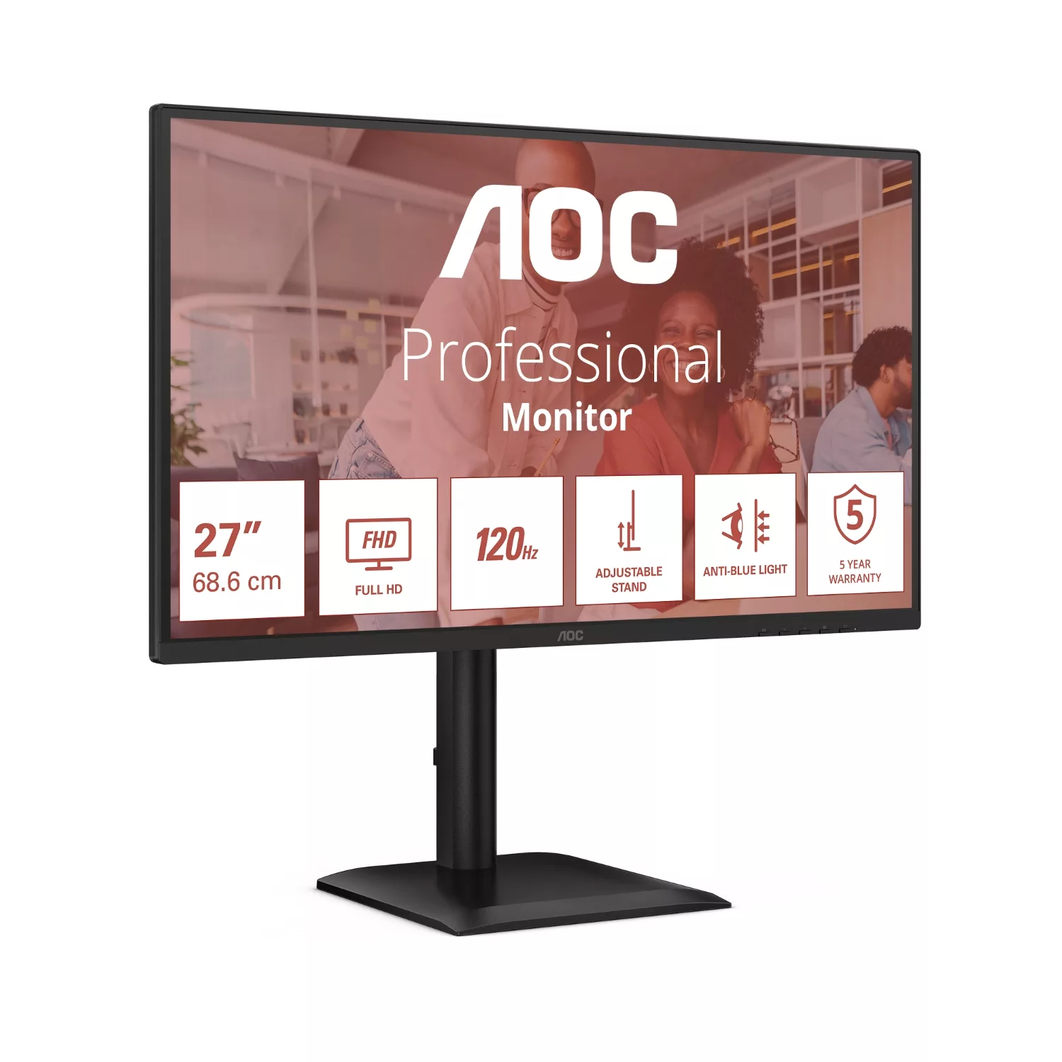 AOC 27E4CV Écran Plat De Pc 68,6 Cm (27") 1920 X 1080 Pixels Full Hd Led Noir