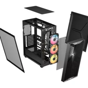 CORSAIR CORSAIR 3200D RS ARGB Mid-Tower PC Case, Black – Image 3
