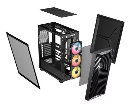 CORSAIR CORSAIR 3200D RS ARGB Mid-Tower PC Case, Black – Image 3