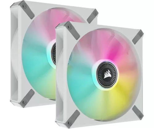 CORSAIR ML140 RGB ELITE BLANC 140mm Magnetic Levitation DUAL PACK abîmé