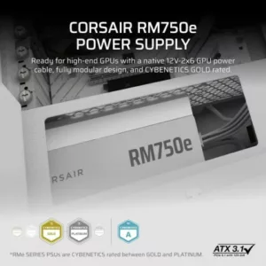 CORSAIR RM750e White, 750 Watt, ATX 3.1, Cybenetics GOLD – Image 4