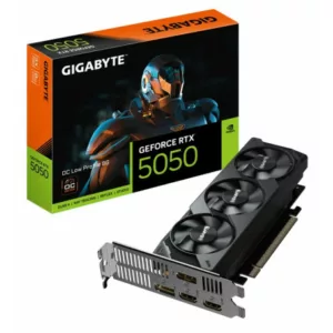 GIGABYTE GeForce RTX 5050 OC Low Profile 8G Carte Graphique - 8GB GDDR6, 128bit, PCI-E 5.0, 2587MHz Fréquence du c?ur, 2 x DP, 2 x HDMI, NVIDIA DLSS 4, GV-N5050OC-8GL