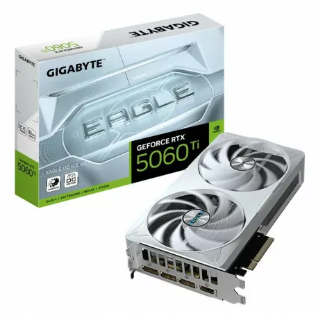 GIGABYTE GeForce RTX 5060 Ti EAGLE OC ICE 8G Carte Graphique ? 8 Go GDDR7, 128 bits, PCI-E 5.0, 2617 MHz Fréquence du processeur, 3 x DisplayPort, 1 x HDMI, GV-N506TEAGLEOC ICE-8GD