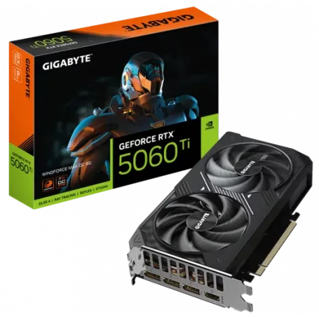 GIGABYTE GeForce RTX 5060 Ti WINDFORCE MAX OC 8G Carte Graphique ? 8 Go GDDR7, 128 bits, PCI-E 5.0, 2587 MHz Fréquence du processeur, 3 x DisplayPort, 1 x HDMI, NVIDIA DLSS 4, GV-N506TWF2MAX OC-8GD