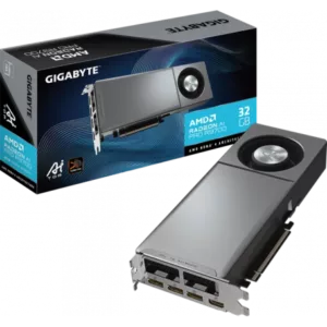 GIGABYTE Radeon AI PRO R9700 AI TOP 32G Carte Graphique ? 32 Go GDDR6, 256 bits, PCI-E 5.0, 2920 MHz Fréquence du processeur, 3 x DisplayPort, 1 x HDMI, GV-R9700AI TOP-32GD 1.1