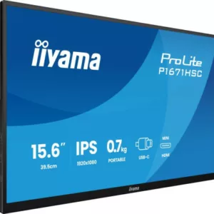 iiyama ProLite P1671HSC-B1 écran plat de PC 39,6 cm (15.6") 1920 x 1080 pixels Full HD LED Noir – Image 3