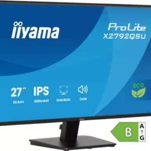 iiyama ProLite X2792QSU-B1 écran plat de PC 68,6 cm (27") 2560 x 1440 pixels Quad HD Noir