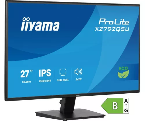 iiyama ProLite X2792QSU-B1 écran plat de PC 68,6 cm (27") 2560 x 1440 pixels Quad HD Noir