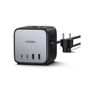 Multiprise UGREEN Nexode DigiNest Cube 3 prises, 3680W, AC, Schuko, 2x USB-C, 2x USB-A, 1,8m, Gris – Image 4