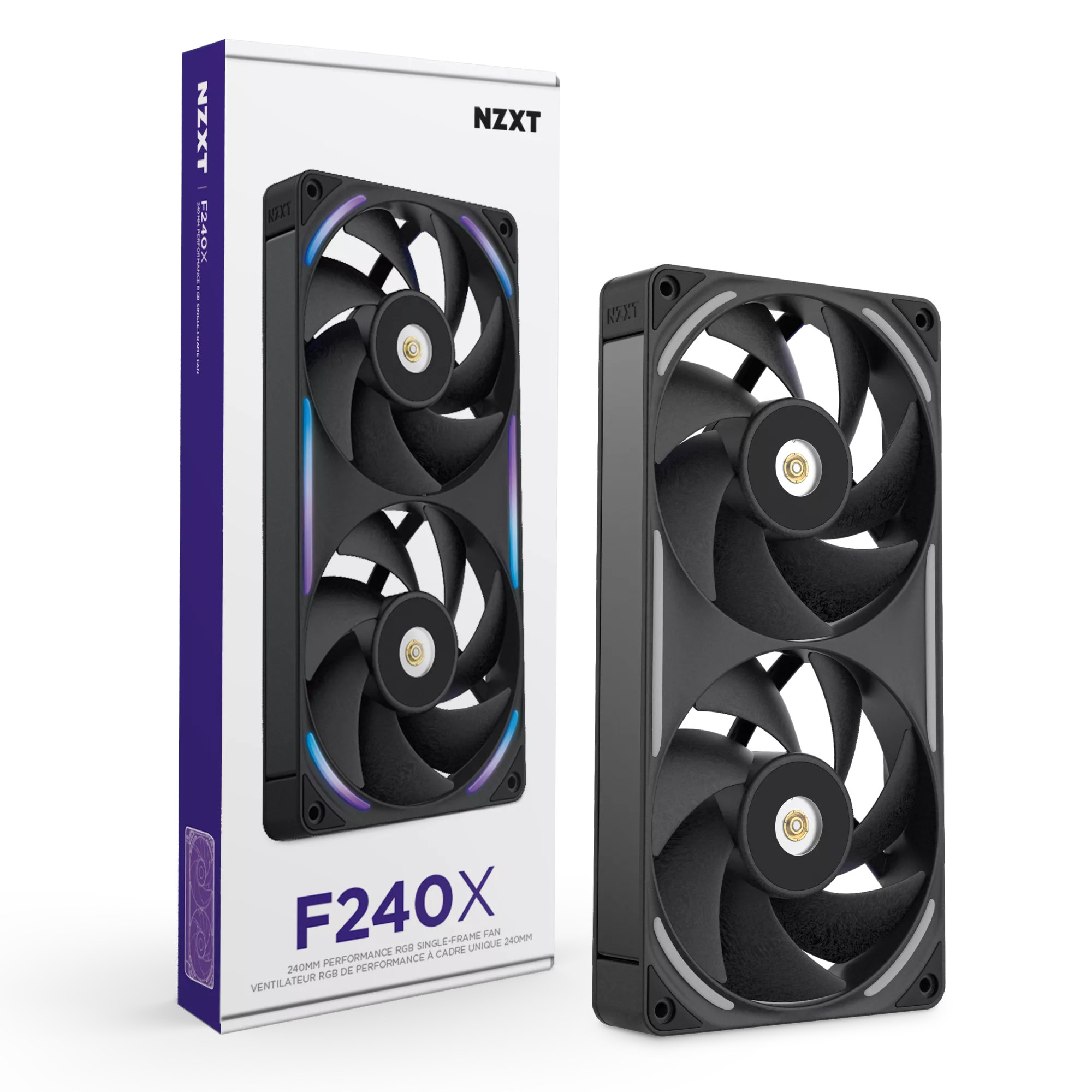 NZXT F240X - 240mm Performance RGB Fan (Single-Frame) - Black – Image 2