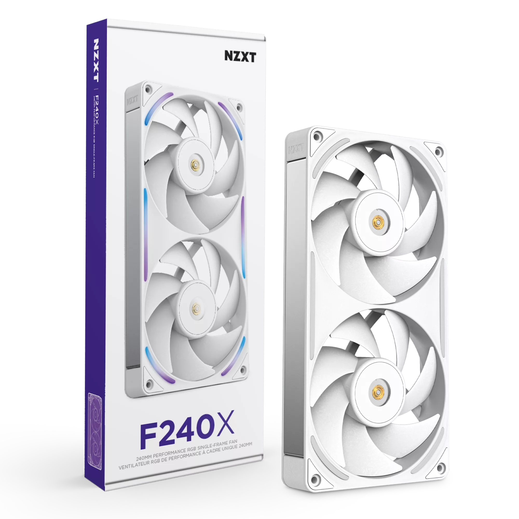 NZXT F240X - 240mm Performance RGB Fan (Single-Frame) - White
