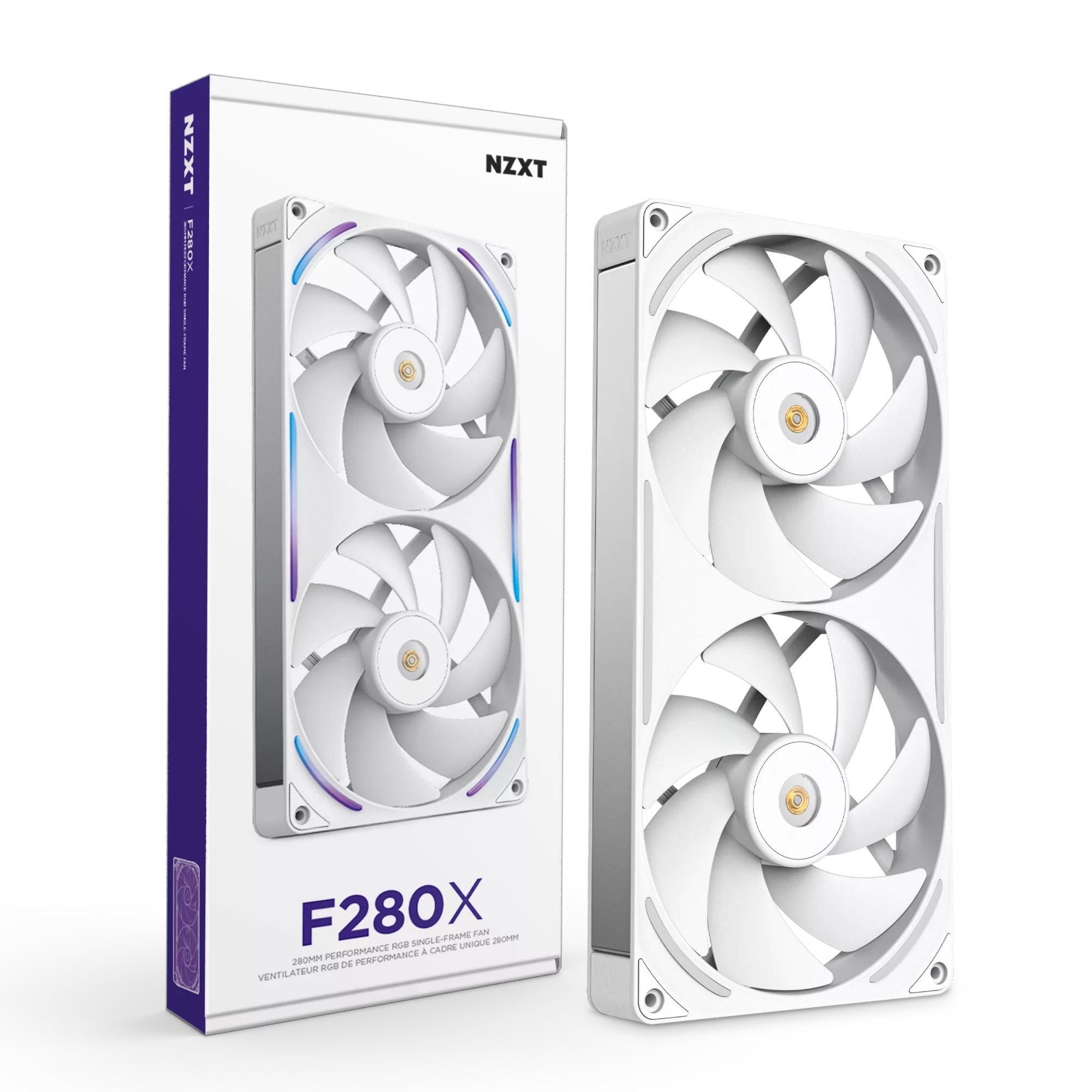 NZXT F280X - 280mm Performance RGB Fan (Single-Frame) - White