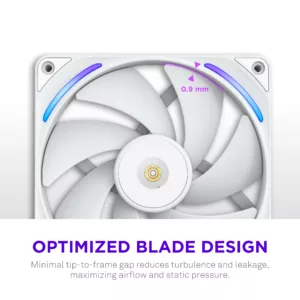 Alternative view of NZXT F280X - 280mm Performance RGB Fan (Single-Frame) - White