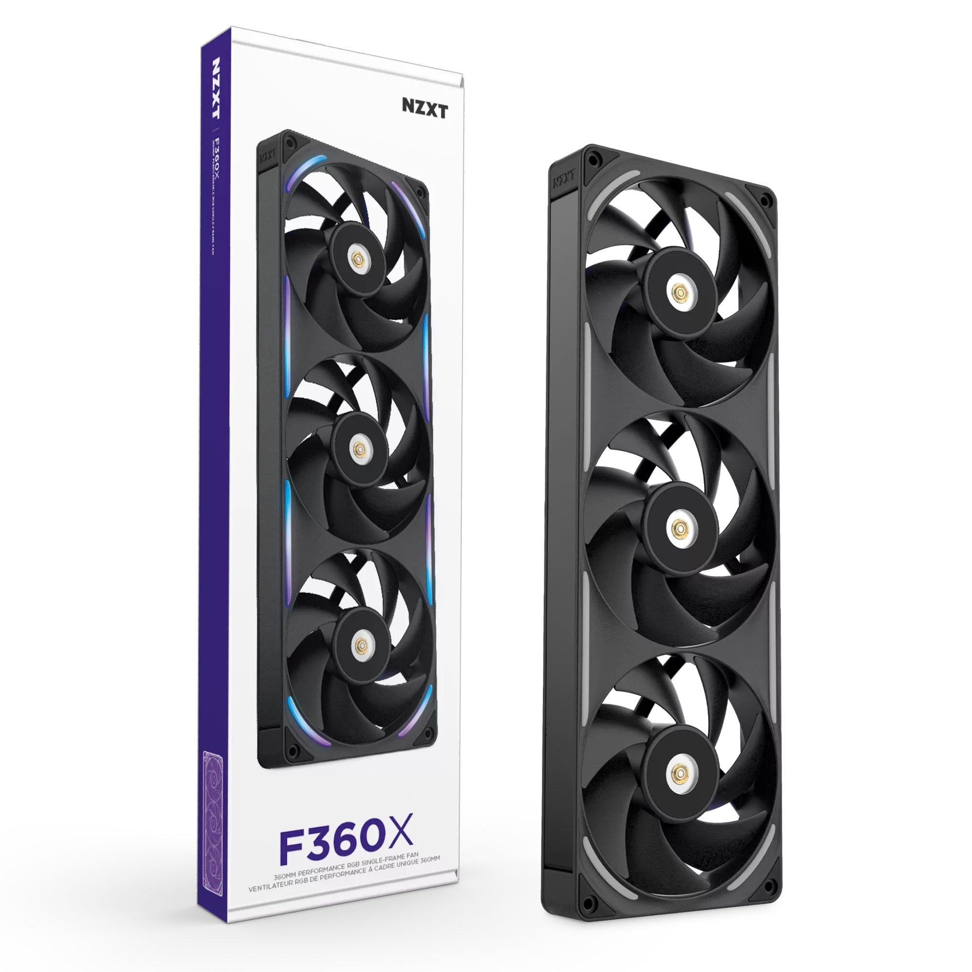 NZXT F360X - 360mm Performance RGB Fan (Single-Frame) - Black