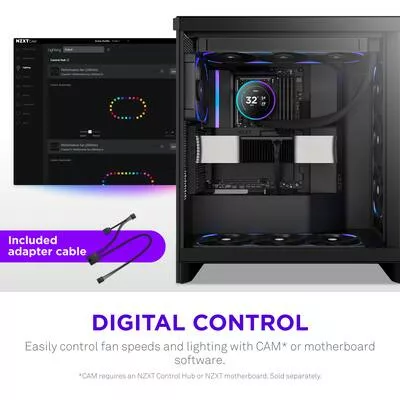 NZXT F360X - 360mm Performance RGB Fan (Single-Frame) - Black – Image 4