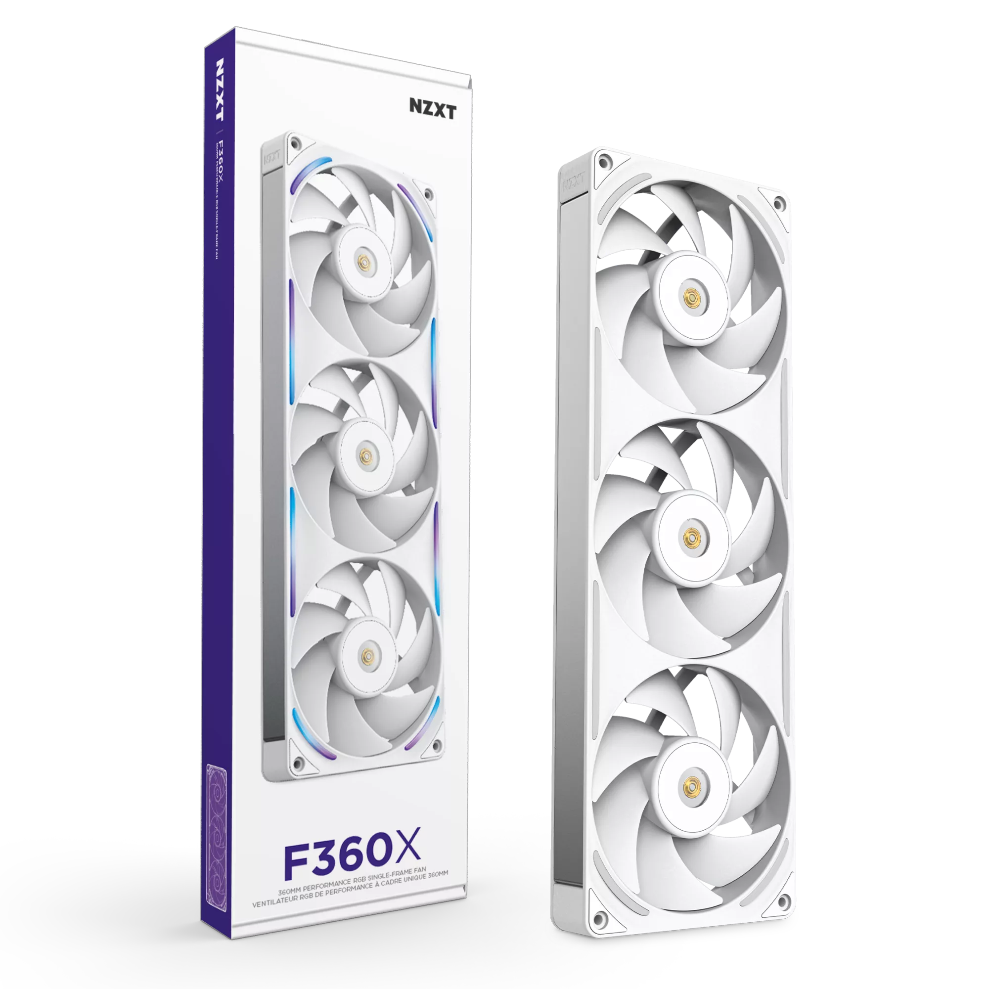 NZXT F360X - 360mm Performance RGB Fan (Single-Frame) - White