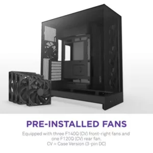 NZXT H9 Flow (2025) Dual-Chamber Mid-Tower Case - All Black – Image 4