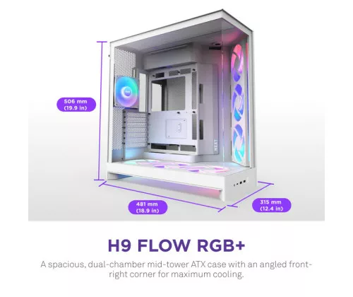 NZXT H9 Flow RGB - All White – Image 2