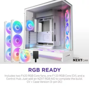 NZXT H9 Flow RGB+ All White – Image 3