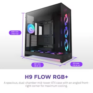 Alternative view of NZXT H9 Flow RGB+ (CM-H92FB-P1) - All Black