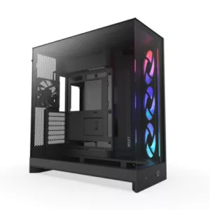 NZXT H9 Flow RGB (CM-H92FB-R1) Dual-Chamber Mid-Tower Case w/ RGB Fans - All Bla