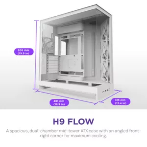 Alternative view of NZXT H9 Flow White