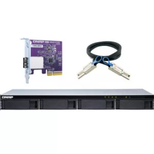 Alternative view of QNAP Rack 1U 4 Baies + PCIe Card
