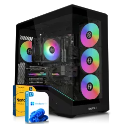 Alternative view of Ryzen5 7500F - B650M - RTX5060 8Go - VENGEANCE DDR5 16Go - SSD 1To - USB Type-C en facade - LAN 2.5 GbE - Watercooling - 650W - Windows 11 en version d'essai avec ses pilotes preinstalles.