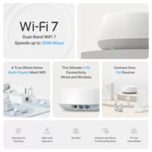 TP-Link DECO BE25(1-PACK) système Wi-Fi maillé Bi-bande (2,4 GHz / 5 GHz) Wi-Fi 7 (802.11be) Blanc 2 Interne – Image 3