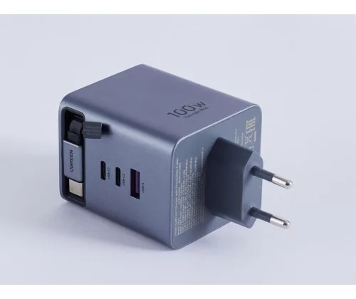 UGREEN Chargeur 100W 2C1A GaN avec cable Retractable USB-C – Image 2