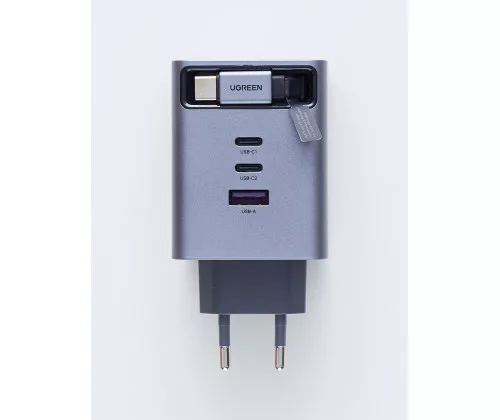 UGREEN Chargeur 100W 2C1A GaN avec cable Retractable USB-C – Image 3