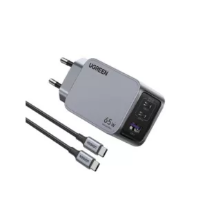 Alternative view of UGREEN Chargeur Rapide 65W PD 3 Ports + Câble USB-C > USB-C*25871